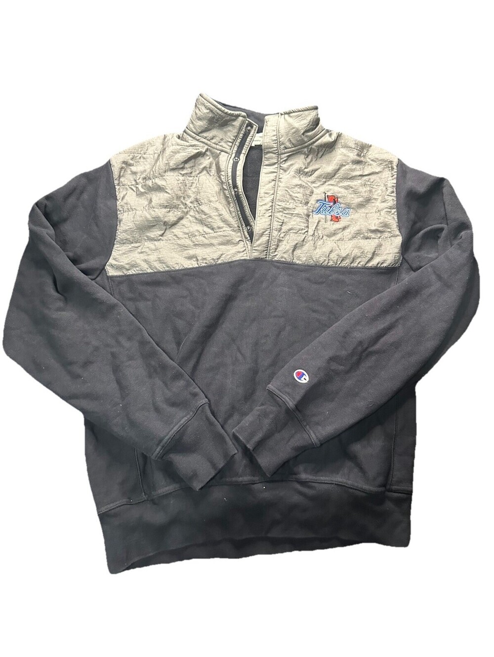 Champion Reverse Weave Tulsa Quarter Zip Sweatshirt Mens Large Heavyweight